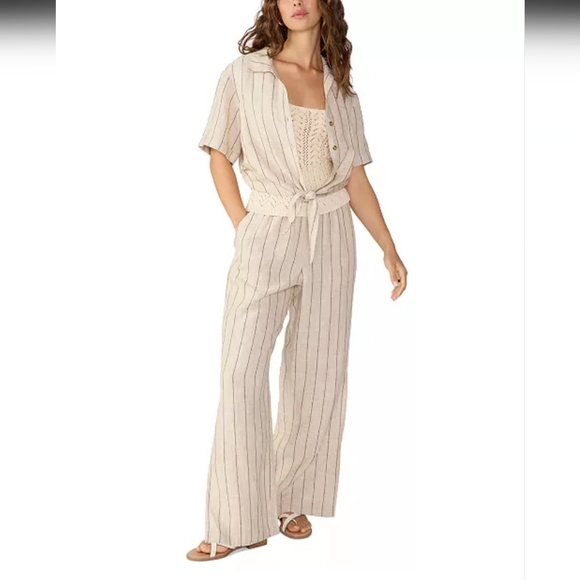 Sanctuary Pants - Sanctuary Linen - Cotton Shirt and Pants Set Top M Pants XXS